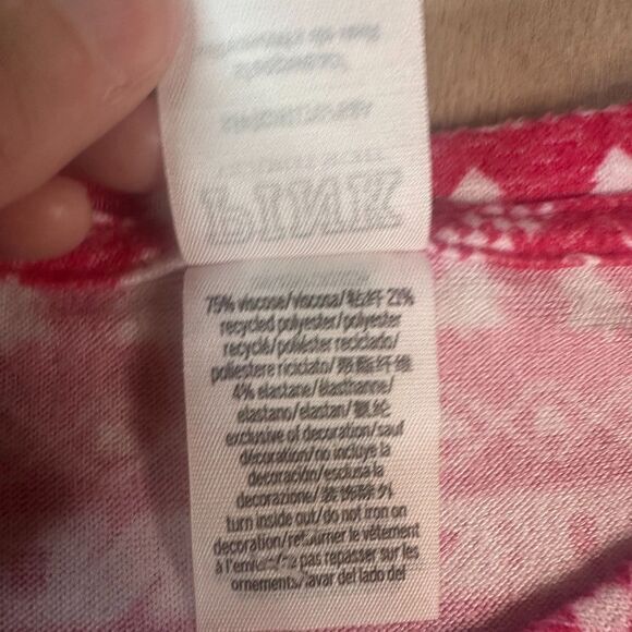 Victoria’s Secret PINK Sleepwear Pajama Set Fair Isle Print Red White Sz S - Picture 5 of 8